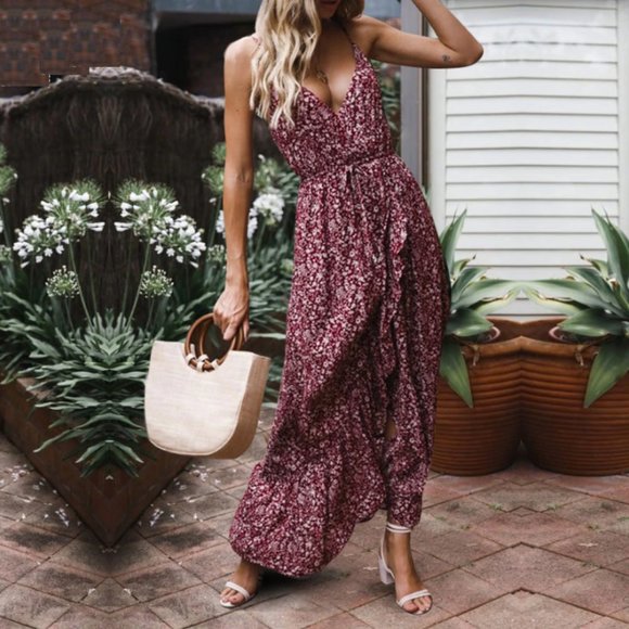 Bohemian V Neck Viscose Maxi Dress - Picture 5 of 11
